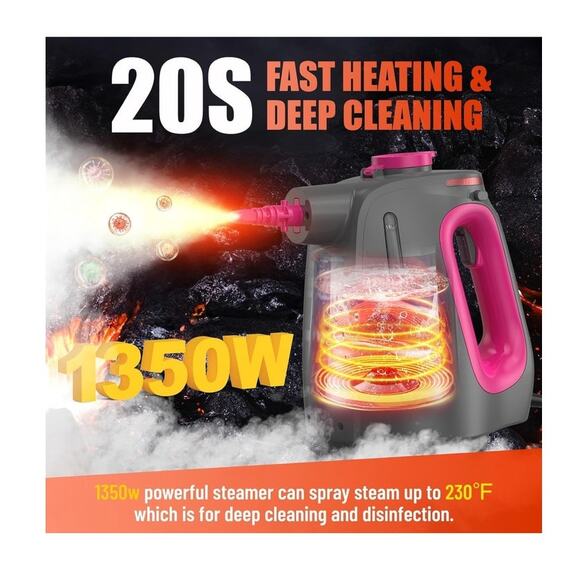 Heavy Duty Steam cleaner Lockable Steam Button&11pcs Accessories  (Purple)